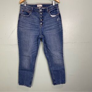 Abercrombie & Fitch High-Rise Button-Fly Jeans in Medium Blue Wash